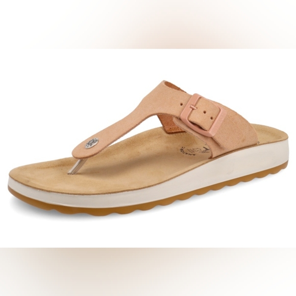 Fly Flot. Woman's Leather Soled Slipper - ROSA ANTICO. Size 7 - Picture 3 of 13